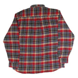 ELLEBI Mens Red Beige & Blue Check Shirt 2XL Cotton Long Sleeve Casual Button