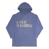 Womens Blue Hoodie XL Used Washed Distressed Print Cotton Blend Casual