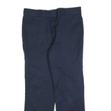 DICKIES Mens Cotton Blend Navy Regular Straight Trousers W36 L32 Workwear