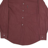 TRUSSARDI Mens Maroon Striped Shirt M Cotton Blend Classic Fit Long Sleeve