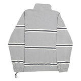 NAUTICA Mens Grey & White Quarter Zip Sweatshirt XL Cotton Blend Casual Pullover