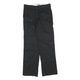 DICKIES Mens Cotton Blend Black Regular Straight Trousers W28 L28 Workwear Zip