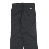 DICKIES Mens Cotton Blend Black Regular Straight Trousers W28 L28 Workwear Zip