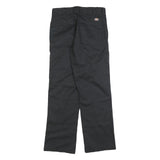 DICKIES Mens Cotton Blend Black Regular Straight Trousers W28 L28 Workwear Zip