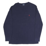POLO RALPH LAUREN Mens Navy Blue Long Sleeve Crew Neck Cotton T-Shirt L