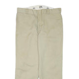 DICKIES Mens Cotton Blend Beige Regular Fit Straight Leg Trousers W36 L28
