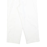 Womens White Relaxed Fit Cotton Blend Trousers W32 L25 Zip Closure