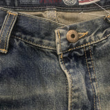 Roy Rogers Midi Denim Skirt - 31W UK 12 Blue Cotton