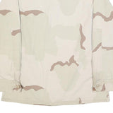 Mens Beige Cotton Blend Military Button Jacket M Plain Naval Seabees Style