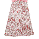 FOREVER21 Womens Pink Floral Print Cotton Blend Day Dress XS Lace Trim V-Neck