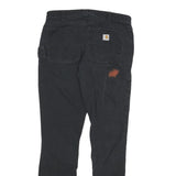 CARHARTT Mens Cotton Blend Black Slim Fit Trousers W28 L30 Workwear Zip Pocket