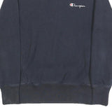 CHAMPION REVERSE WEAVE Mens Navy Blue Crew Neck Sweatshirt S Logo Embroidered