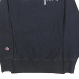 CHAMPION REVERSE WEAVE Mens Navy Blue Crew Neck Sweatshirt S Logo Embroidered