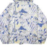 DAMART Womens Blue & Beige Nautical Print Jacket UK 6 Nylon Zip Hooded Casual