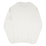 CHAPS Mens White Plain Cotton Blend Jumper Crew Neck Basic Knit 2XL Classic Fit