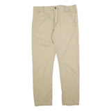 LEVI'S Mens Regular Beige Cotton Blend Trousers W35 L30 Classic Zip Closure