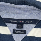 Tommy Hilfiger Striped Long Sleeve Polo Shirt - XL Blue Cotton