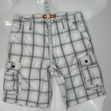 Lee Checked Cargo Shorts - 34W 10L Gray Cotton