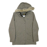 JACK WOLFSKIN Womens Green Jacket UK 10 Polyester Blend Zip Hooded Outdoor Parka