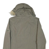 JACK WOLFSKIN Womens Green Jacket UK 10 Polyester Blend Zip Hooded Outdoor Parka