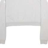 NIKE Womens White Cropped Crew Neck Sweatshirt S Embossed Logo