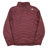 THE NORTH FACE Womens Maroon Reversible Zip Jacket L Polyester Blend Insulated