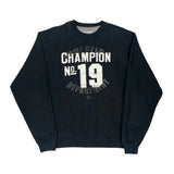 Champion Graphic Sweatshirt - Large Black Cotton