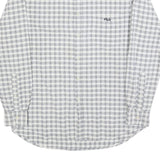 FILA Mens White & Blue Checked Shirt M Casual Button-Down Long Sleeve Cotton