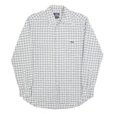 FILA Mens White & Blue Checked Shirt M Casual Button-Down Long Sleeve Cotton
