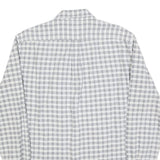 FILA Mens White & Blue Checked Shirt M Casual Button-Down Long Sleeve Cotton