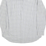 FILA Mens White & Blue Checked Shirt M Casual Button-Down Long Sleeve Cotton