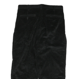METROPOLITAN VIEW Womens Black Cotton Blend Relaxed Tapered Trousers W32 L25