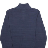 CHAPS Mens Navy Patterned Jumper Pullover 1/4 Zip Cotton Size S Casual Knitwear
