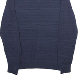 CHAPS Mens Navy Patterned Jumper Pullover 1/4 Zip Cotton Size S Casual Knitwear