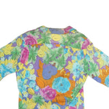 DIOR2 Womens Multicolour Floral Printed Shirt Short Sleeve Collared L Summer