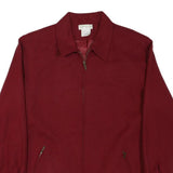 WORTHINGTON Mens Red Burgundy Zip Jacket L Polyester Blend Plain Lightweight