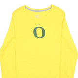 NIKE Womens Yellow Oregon Long Sleeve Crew Neck T-Shirt XL Cotton Graphic