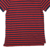 POLO RALPH LAUREN Mens Red & Navy Blue Striped Short Sleeve Polo Shirt M Classic