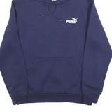 PUMA Mens Navy Blue Hoodie M Cotton Blend Pullover Sweatshirt