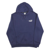 PUMA Mens Navy Blue Hoodie M Cotton Blend Pullover Sweatshirt