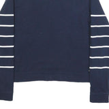 TOMMY HILFIGER Womens Navy Blue & White Plain Jumper Crew Neck Basic Knit M