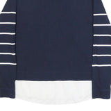 TOMMY HILFIGER Womens Navy Blue & White Plain Jumper Crew Neck Basic Knit M