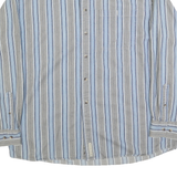 FIELD MASTER Mens Blue & Grey Striped Shirt L Cotton Button-Down Long Sleeve