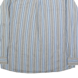FIELD MASTER Mens Blue & Grey Striped Shirt L Cotton Button-Down Long Sleeve