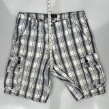 Lee Checked Cargo Shorts - 36W 10L Blue Cotton