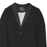 ZARA Womens Black Tailored Jacket S Polyester Blend Button Closure Plain Elegant