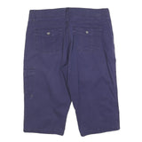 LEE Womens Cotton Blend Navy Blue Cargo Shorts L W34 Easy Fit Casual Pocketed