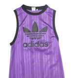 ADIDAS Womens Purple Cotton Blend Sleeveless Dress UK 6 Sports Logo Casual