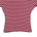 GUESS Womens Red & White Striped Graphic T-Shirt M Short Sleeve Scoop Neck