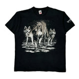 Wolf Pack Fruit Of The Loom Single Stitch T-Shirt - XL Black Cotton